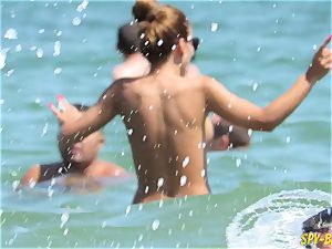 steamy Amateurs stripped to the waist spycam Beach - gorgeous phat funbags honeys